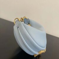 Fendi Women FF Nano Fendigraphy Light Blue Leather Charm (9)