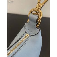 Fendi Women FF Nano Fendigraphy Light Blue Leather Charm (9)