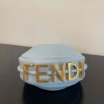 Fendi Women FF Nano Fendigraphy Light Blue Leather Charm - Image 6