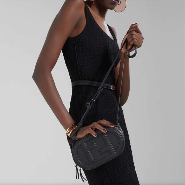 Fendi Women FF O’Lock Mini Camera Case Black Leather Mini Bag (1)