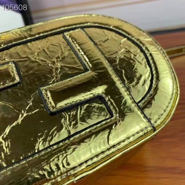Fendi Women FF O’Lock Mini Camera Case Gold Laminated Leather Mini Bag (2)