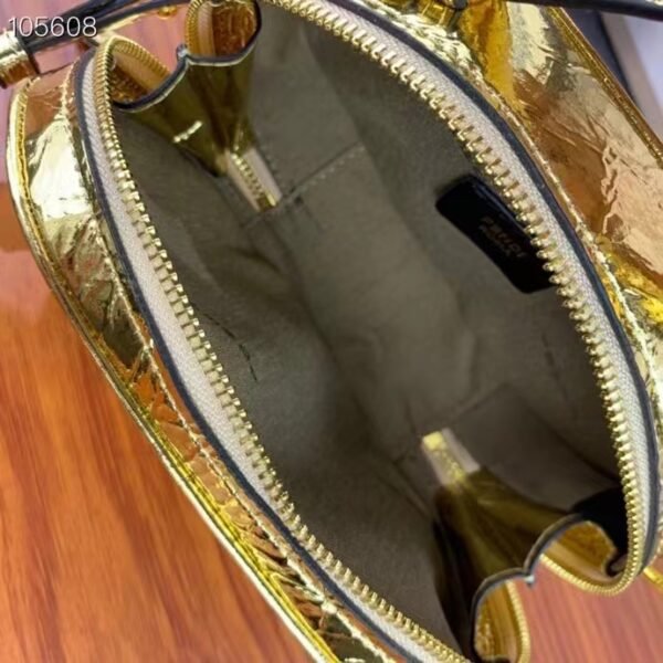 Fendi Women FF O’Lock Mini Camera Case Gold Laminated Leather Mini Bag (7)