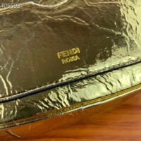 Fendi Women FF O’Lock Mini Camera Case Gold Laminated Leather Mini Bag (1)