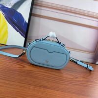 Fendi Women FF O’Lock Mini Camera Case Light Blue Leather Mini Bag (9)