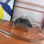 Fendi Women FF O’Lock Mini Camera Case Silver Laminated Leather Mini Bag – Bild 2