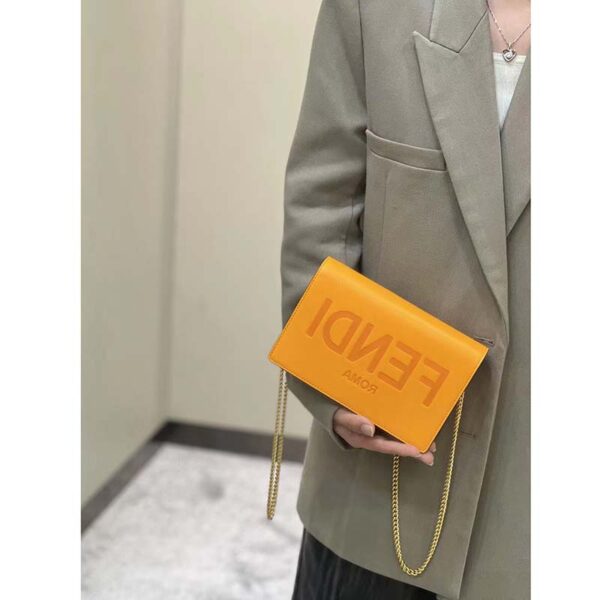 Fendi Women FF Wallet On Chain Brown Leather Mini Bag (10)