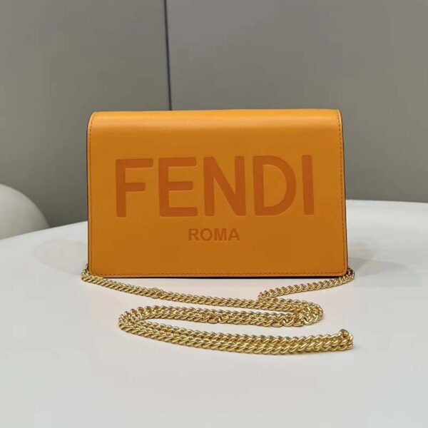 Fendi Women FF Wallet On Chain Brown Leather Mini Bag (6)