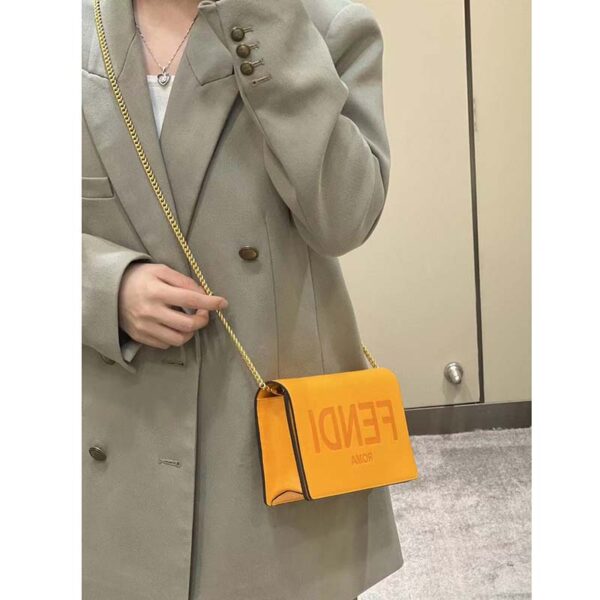Fendi Women FF Wallet On Chain Brown Leather Mini Bag (9)