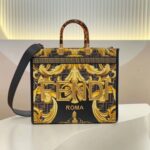 Fendi Women Fendi Sunshine Medium Fendace Printed FF Leather Shopper - Image 2
