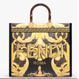 Fendi Women Fendi Sunshine Medium Fendace Printed FF Leather Shopper