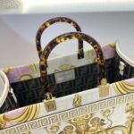 Fendi Women Fendi Sunshine Medium Fendace Printed FF White Leather Shopper - Image 11