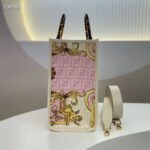 Fendi Women Fendi Sunshine Medium Fendace Printed FF White Leather Shopper - Image 10