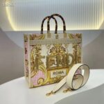 Fendi Women Fendi Sunshine Medium Fendace Printed FF White Leather Shopper - Image 5