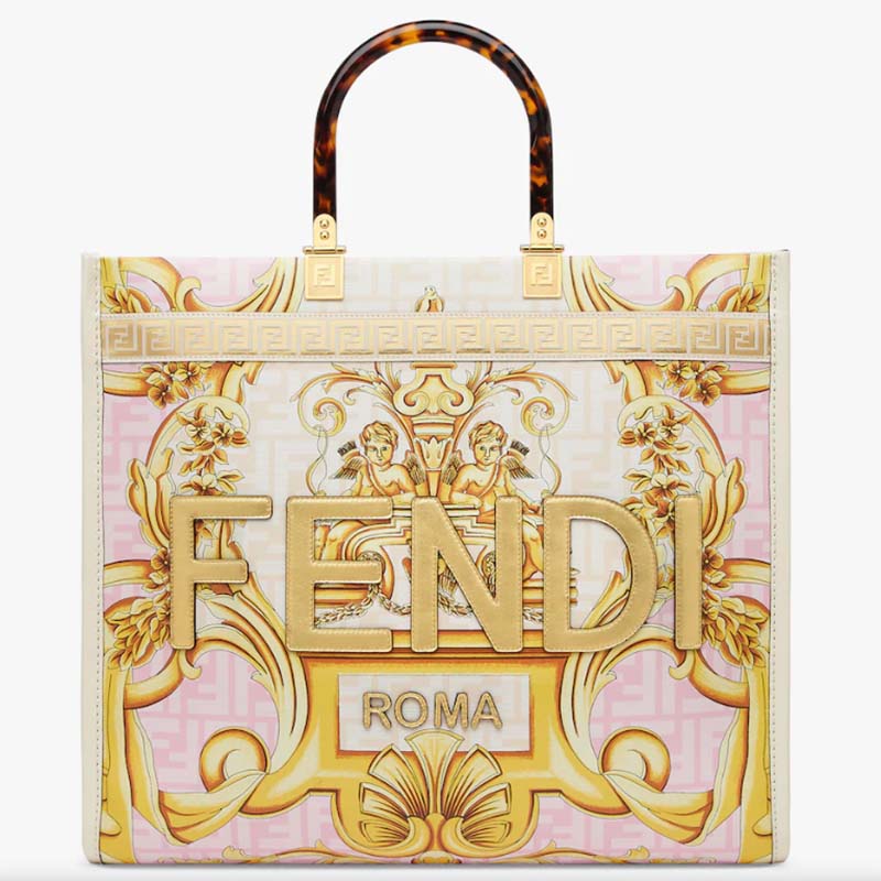 Price Reduced! Fendi Versace Fendace Sunshine Tote Bag White Medium