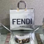 Fendi Women Fendi Sunshine Medium Silver Laminated Leather Shopper - Bild 2