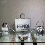 Fendi Women Fendi Sunshine Medium Silver Laminated Leather Shopper - Bild 6