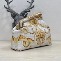 Fendi Women First Medium Fendace White Yellow Printed Silk Bag (2)