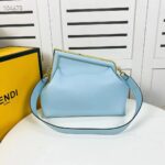 Fendi Women First Medium Light Blue Leather Bag - Image 3