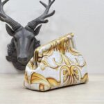 Fendi Women First Small Fendace White Yellow Printed Silk Bag – Bild 5