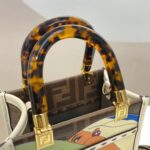 Fendi Women Mini Sunshine Shopper FF Printed Fabric Mini Bag - Image 9