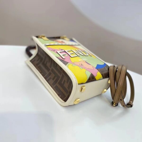 Fendi Women Mini Sunshine Shopper FF Printed Fabric Mini Bag (10)