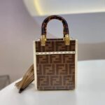 Fendi Women Mini Sunshine Shopper FF Printed Fabric Mini Bag - Image 6