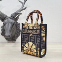 Fendi Women Mini Sunshine Shopper Fendace Printed FF Leather Mini Bag (5)