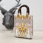 Fendi Women Mini Sunshine Shopper Fendace Printed White FF Leather Mini Bag - Image 2
