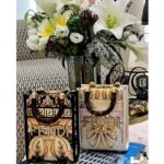 Fendi Women Mini Sunshine Shopper Fendace Printed White FF Leather Mini Bag - Image 8