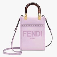 Fendi Women Mini Sunshine Shopper Lilac Leather Mini Bag (10)