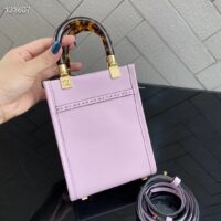 Fendi Women Mini Sunshine Shopper Lilac Leather Mini Bag (10)