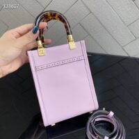 Fendi Women Mini Sunshine Shopper Lilac Leather Mini Bag (10)