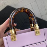 Fendi Women Mini Sunshine Shopper Lilac Leather Mini Bag (10)