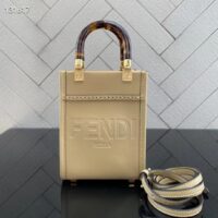 Fendi Women Mini Sunshine Shopper Pale Pink Leather Mini Bag (10)