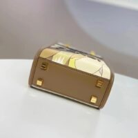 Fendi Women Mini Sunshine Shopper White FF Printed Fabric Mini Bag (8)