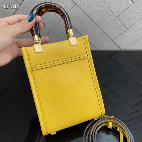 Fendi Women Mini Sunshine Shopper Yellow Leather Mini Bag (5)
