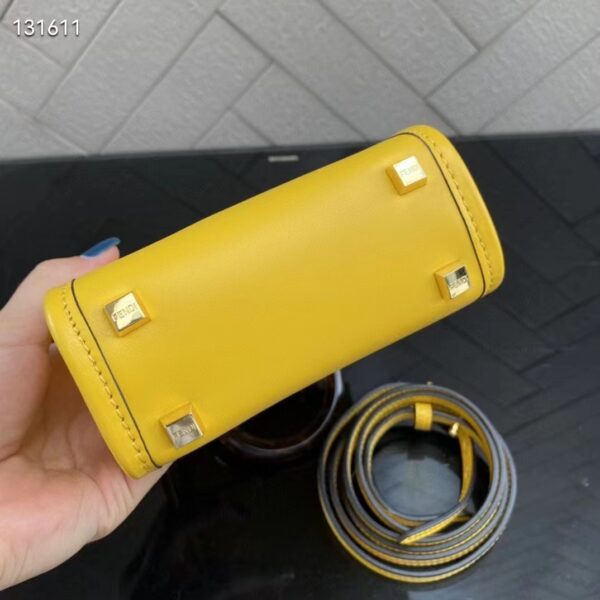 Fendi Women Mini Sunshine Shopper Yellow Leather Mini Bag (9)