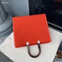 Fendi Women Sunshine Medium Red FF Fabric Shopper (9)