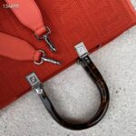 Fendi Women Sunshine Medium Red FF Fabric Shopper - Image 9