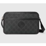 Gucci Unisex GG Mini Väska Interlocking G Svart GG Supreme Canvas Läder