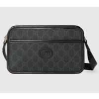 Gucci Unisex GG Mini Bag Interlocking G Black GG Supreme Canvas Leather (1)