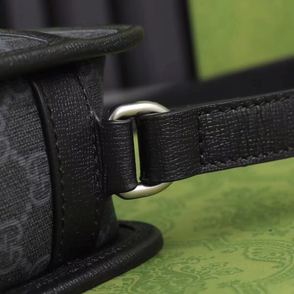 Gucci Unisex GG Mini Bag Interlocking G Black GG Supreme Canvas Leather (10)