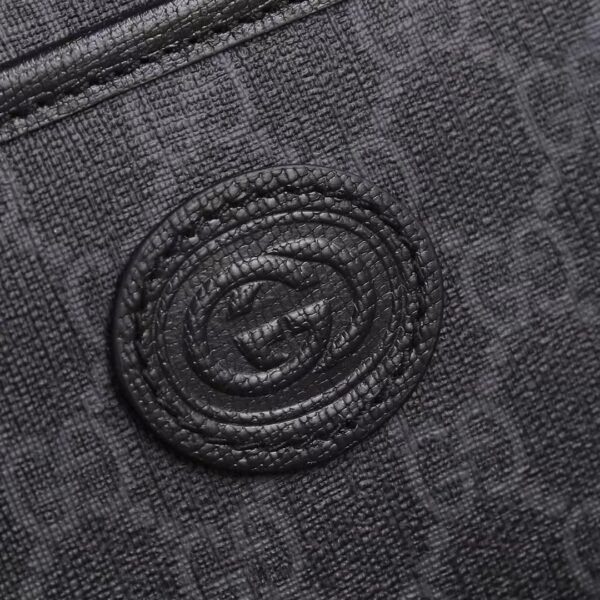 Gucci Unisex GG Mini Bag Interlocking G Black GG Supreme Canvas Leather (11)