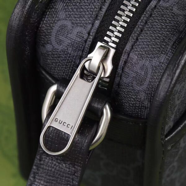 Gucci Unisex GG Mini Bag Interlocking G Black GG Supreme Canvas Leather (3)