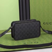 Gucci Unisex GG Mini Bag Interlocking G Black GG Supreme Canvas Leather (1)