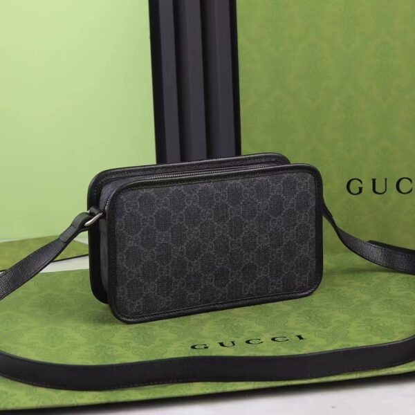 Gucci Unisex GG Mini Bag Interlocking G Black GG Supreme Canvas Leather (4)