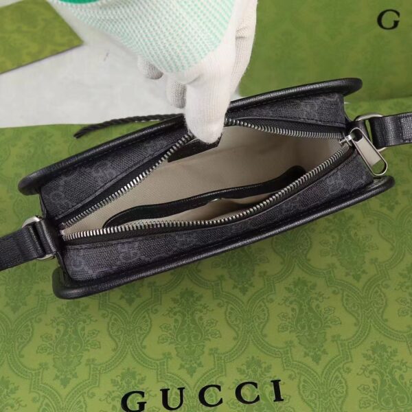 Gucci Unisex GG Mini Bag Interlocking G Black GG Supreme Canvas Leather (5)