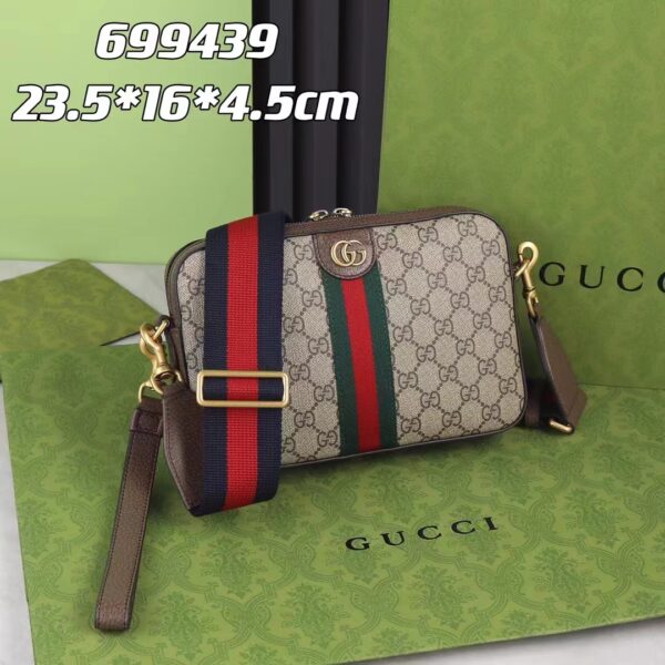 Gucci Unisex GG Ophidia GG Shoulder Bag Beige Ebony Supreme Canvas (10)