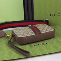 Gucci Unisex GG Ophidia GG Shoulder Bag Beige Ebony Supreme Canvas (4)