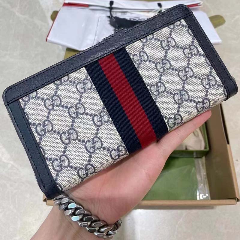 Ophidia GG Canvas Wallet in Blue - Gucci